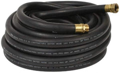 Parker - 50' Long Contractor Hose - 3/4" Diam, 3/4" GHT, Rubber, 100 psi, Black - Exact Tool & Supply