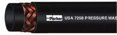 Parker - 50' Long, 1/4" Fitting, Male Rigid x Male Swivel Fitting, -40 to 250°F, Neoprene High Temp & High Pressure Hose - 1/4" Inside x 1/2" Outside Diam, Blue, 3,000 psi - Exact Tool & Supply