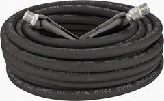 Parker - 50' Long, 3/8" Fitting, Male Rigid x Male Swivel Fitting, -40 to 250°F, Neoprene High Temp & High Pressure Hose - 3/8" Inside x 5/8" Outside Diam, Black, 3,000 psi - Exact Tool & Supply