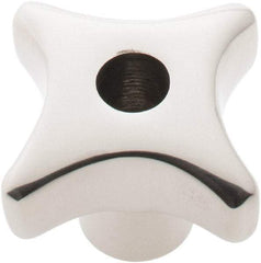 KIPP - 1.57" Head Diam, 4 Point Lobed Knob - 5/16-18 Hole, Stainless Steel - Exact Tool & Supply