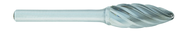SH-5A -- 1/2 x 1-1/4 LOC x 1/4 Shank x 2 OAL Flame Shape Carbide Aluminum Cut Burr - Exact Tool & Supply