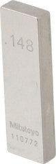 Mitutoyo - 0.148" Rectangular Steel Gage Block - Accuracy Grade AS-1, Includes Certificate of Inspection - Exact Tool & Supply
