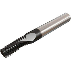 Iscar - 5/16-24 UNF, 0.312" Cutting Diam, 3 Flute, Solid Carbide Helical Flute Thread Mill - Internal Thread, 0.56" LOC, 2-1/2" OAL, 5/16" Shank Diam - Exact Tool & Supply