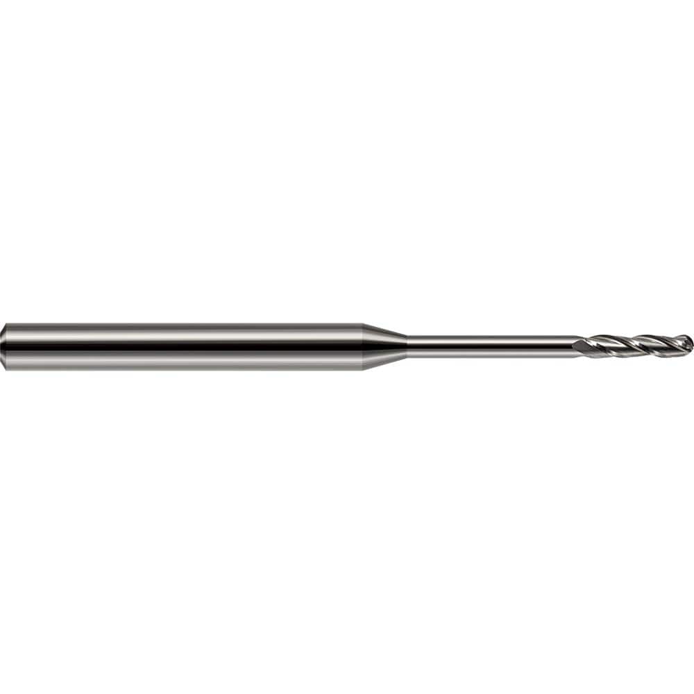 Harvey Tool - Ball End Mills; Mill Diameter (mm): 1.90 ; Mill Diameter (Decimal Inch): 0.0750 ; Number of Flutes: 3 ; Length of Cut (Inch): 1/2 ; Length of Cut (Decimal Inch): 0.5000 ; Material: Solid Carbide - Exact Tool & Supply