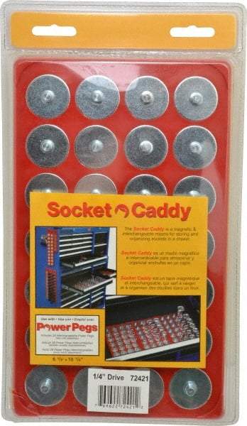 Triton - 28 Piece Capacity Socket Caddy - 1/4" Drive, Red - Exact Tool & Supply