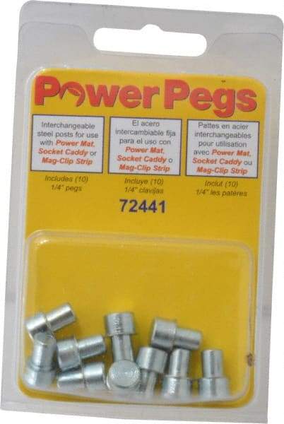 Triton - Tool Box Steel Power Peg - 5/16" Wide x 9/16" High, Plain Steel, For Mag Clip Socket Strips, Socket Caddies, Power Mats - Exact Tool & Supply