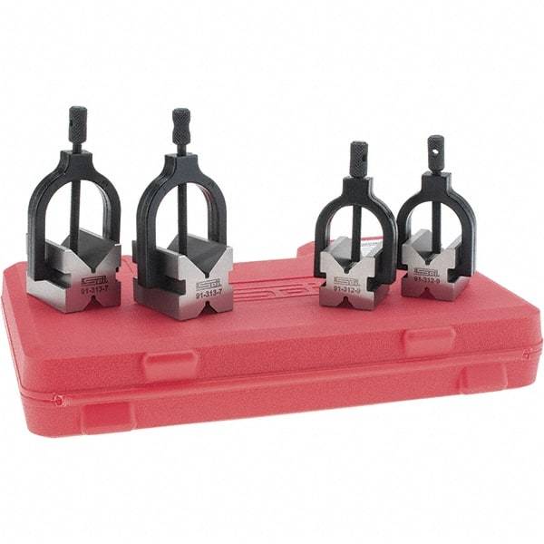 SPI - 1 and 1-1/2" Max Capacity, 90° Angle, V-Block - 1-1/2 and 2" Long x 1-1/4 and 1-1/2" Wide x 1-1/4 and 1-1/2" High - Exact Tool & Supply