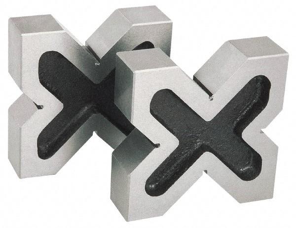 SPI - 1-9/16 to 2-3/8" Capacity, 90° Angle, Cast Iron 4-Way V-Block - 4-3/4" Long x 1-3/8" Wide x 4-3/4" High, Sold as Matched Pair - Exact Tool & Supply