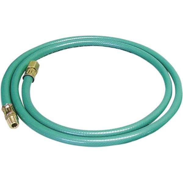 Dynabrade - 8mm ID x 12.7" OD 5' Long Multipurpose Air Hose - Male/Female Ends, 90 Working psi, Green - Exact Tool & Supply
