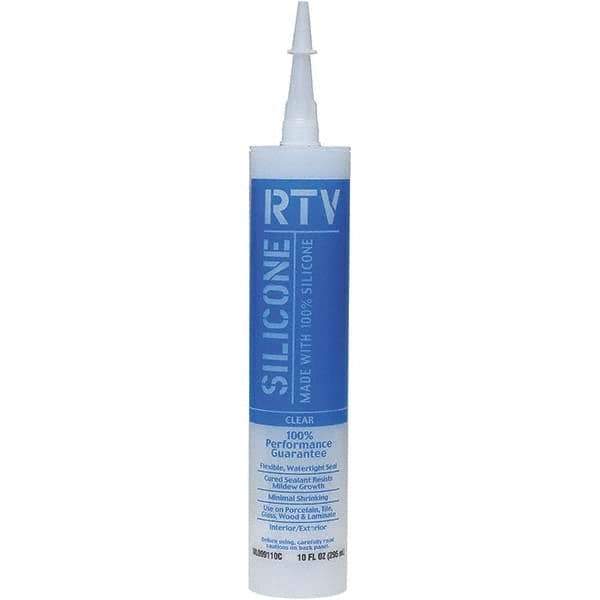 White Lightning - 10 oz Tube Clear RTV Silicone Sealant - 5 to 7 Days Full Cure Time - Exact Tool & Supply
