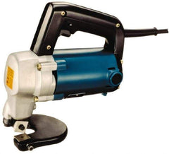 Makita - 1,600 SPM, 115 Volt, Inline Handle, Handheld Electric Shear - 10 Gauge (Steel) & 12 Gauge (Stainless Steel) Cutting Capacity - Exact Tool & Supply