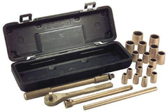 Ampco - 26 Piece 1/2" Drive Socket Set - 6 Points, 10mm to 32mm Range, Metric Measurement Standard - Exact Tool & Supply