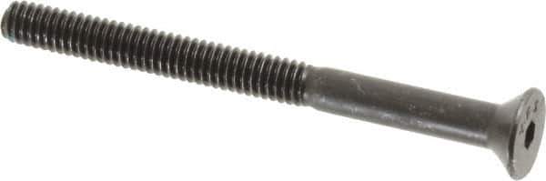 Value Collection - #8-32 UNC Hex Socket Drive, Flat Screw - Alloy Steel, Black Oxide Finish, Partially Threaded, 2" OAL - Exact Tool & Supply