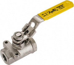 Apollo - 1/4" Pipe, Standard Port, Stainless Steel Standard Ball Valve - 2 Piece, NPT Ends, Locking Lever Handle, 600 WOG, 150 WSP - Exact Tool & Supply