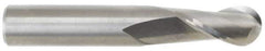 M.A. Ford - 7/16" Diam, 1" LOC, 2 Flute Solid Carbide Ball End Mill - TiCN Finish, Single End, 2-3/4" OAL, 7/16" Shank Diam, Spiral Flute - Exact Tool & Supply