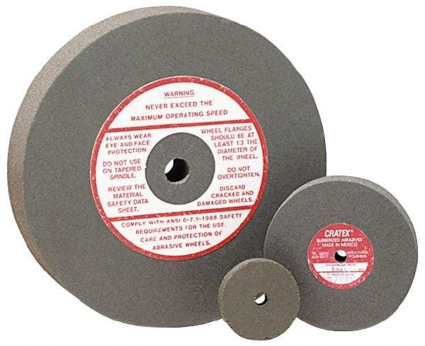 Cratex - 4" Diam x 1/2" Hole x 1/4" Thick, Surface Grinding Wheel - Silicon Carbide, Fine Grade, 5,250 Max RPM, Rubber Bond, No Recess - Exact Tool & Supply