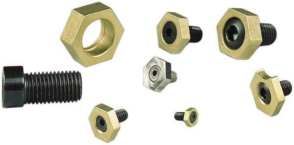 Mitee-Bite - 1-3/16", Brass, Hex Clamp Washer - 1/2" Overall Height - Exact Tool & Supply