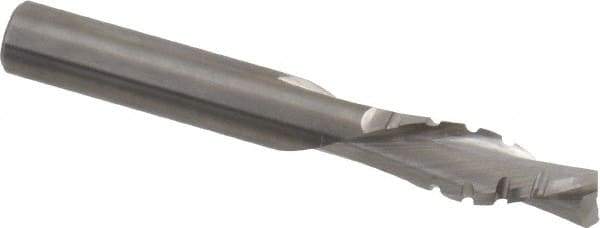 Onsrud - 3/8" Cutting Diam x 1-1/8" Length of Cut, 2 Flute, Downcut Spiral Router Bit - Uncoated, Right Hand Cut, Solid Carbide, 3" OAL x 3/8" Shank Diam, Chipbreaker, 30° Helix Angle - Exact Tool & Supply