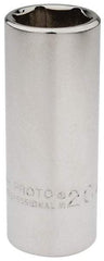 Proto - 3/8" Drive, Deep Hand Socket - 6 Points, 2-3/4" OAL, Chrome Finish - Exact Tool & Supply