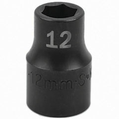 SK - Impact Socket - 1/2"DR 12MM IMPACT SOCKET - Exact Tool & Supply