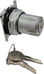 Eaton Cutler-Hammer - 30-1/2mm Mount Hole, 2 Position, Key Operated, Selector Switch Only - Silver, Maintained (MA) - Exact Tool & Supply