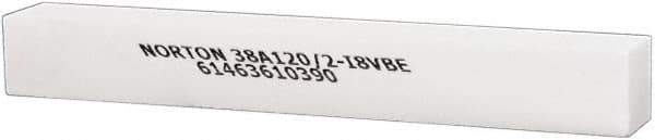 Norton - 120 Grit Aluminum Oxide Square Dressing Stick - 8 x 1 x 1, Fine Grade, Vitrified Bond - Exact Tool & Supply