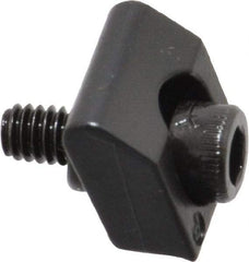 Mitee-Bite - 8-32 Screw Thread, 1/2" Wide x 0.1" High, Serrated Steel Standard Style Screw Mount Toe Clamp - 1,500 Lb Holding Force, 44" Lb Torque, 3.7 Lb Ft Torque, 25/64" Long Extension, 0.016" Throw, 8 Clamps in Package - Exact Tool & Supply