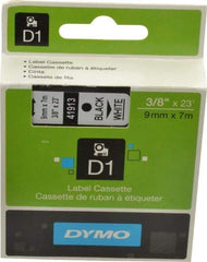 Dymo - 276" Long, Black Tape Cassette - 3/8" Wide, 23' Long - Exact Tool & Supply