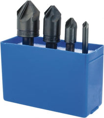 M.A. Ford - 4 Piece, 1/4 to 1" Head Diam, 82° Included Angle, Single End Countersink Set - Exact Tool & Supply