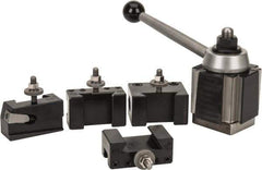 Aloris - Series CXA Tool Post Holder & Set for 13 to 18" Lathe Swing - 5 Piece, Includes Style 1 Turning/Facing Holder, Style 2 Boring/Turning/Facing Holder, Style 4D Heavy-Duty Boring Bar Holder, Style 7 Universal Parting Blade Holder, Tool Post - Exact Tool & Supply