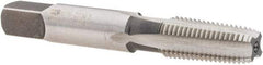 Union Butterfield - 1/16-27 NPT Thread, 4 Flute Standard Pipe Tap - 2-1/8" OAL, 11/16" Thread Length, 5/16" Shank Diam, Bright Finish, High Speed Steel - Exact Tool & Supply