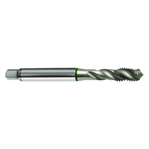 ‎M2.2 × 0.45 3FL 6H Cobalt Spiral Flute Semi-Bott Green Ring Tap-Bright-40 Degree Helix - Exact Tool & Supply