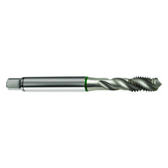 ‎M2.5 × 0.45 3FL 6H Cobalt Spiral Flute Semi-Bott Green Ring Tap-Bright-40 Degree Helix - Exact Tool & Supply