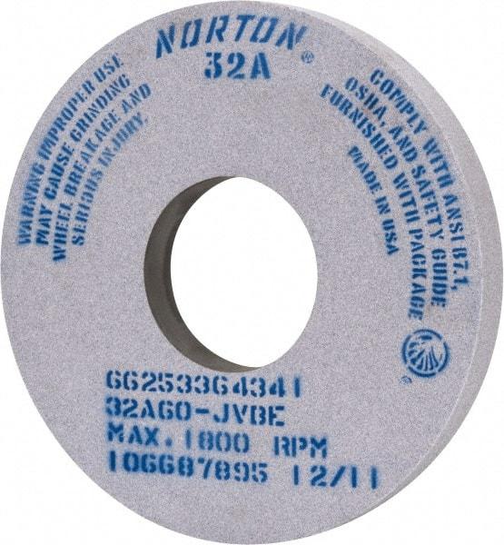 Norton - 14" Diam x 5" Hole x 1-1/2" Thick, J Hardness, 60 Grit Surface Grinding Wheel - Aluminum Oxide, Type 1, Medium Grade, 1,800 Max RPM, Vitrified Bond - Exact Tool & Supply