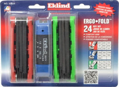 Eklind - 24 Piece T8 to T30 Steel Fold-Up Torx/Hex Combo Key Set - Exact Tool & Supply