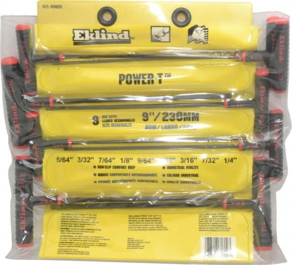 Eklind - 9 Piece T-Handle Hex Key Set - Exact Tool & Supply