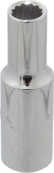 Proto - 3/8" Drive, Deep Hand Socket - 12 Points, 2-1/8" OAL, Chrome Finish - Exact Tool & Supply