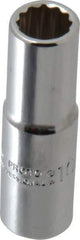 Proto - 3/8" Drive, Deep Hand Socket - 12 Points, 2-1/8" OAL, Chrome Finish - Exact Tool & Supply