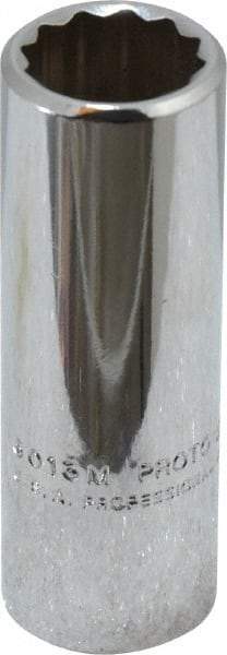 Proto - 3/8" Drive, Deep Hand Socket - 12 Points, 2-1/8" OAL, Chrome Finish - Exact Tool & Supply