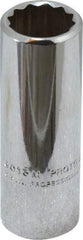 Proto - 3/8" Drive, Deep Hand Socket - 12 Points, 2-1/8" OAL, Chrome Finish - Exact Tool & Supply