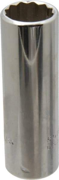 Proto - 3/8" Drive, Deep Hand Socket - 12 Points, 2-3/4" OAL, Chrome Finish - Exact Tool & Supply