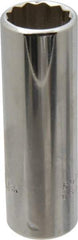 Proto - 3/8" Drive, Deep Hand Socket - 12 Points, 2-3/4" OAL, Chrome Finish - Exact Tool & Supply