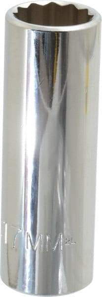 Proto - 3/8" Drive, Deep Hand Socket - 12 Points, 2-3/4" OAL, Chrome Finish - Exact Tool & Supply