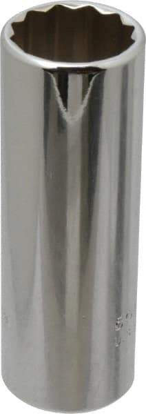 Proto - 3/8" Drive, Deep Hand Socket - 12 Points, 2-3/4" OAL, Chrome Finish - Exact Tool & Supply