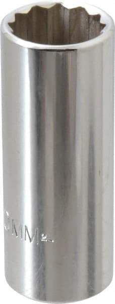 Proto - 3/8" Drive, Deep Hand Socket - 12 Points, 2-3/4" OAL, Chrome Finish - Exact Tool & Supply