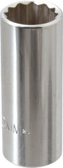 Proto - 3/8" Drive, Deep Hand Socket - 12 Points, 2-3/4" OAL, Chrome Finish - Exact Tool & Supply