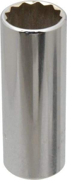 Proto - 3/8" Drive, Deep Hand Socket - 12 Points, 2-3/4" OAL, Chrome Finish - Exact Tool & Supply