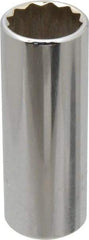 Proto - 3/8" Drive, Deep Hand Socket - 12 Points, 2-3/4" OAL, Chrome Finish - Exact Tool & Supply