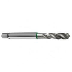 M8x1.25 6H 3-Flute Cobalt Green Ring Semi-Bottoming 40 degree Spiral Flute Tap-Bright - Exact Tool & Supply