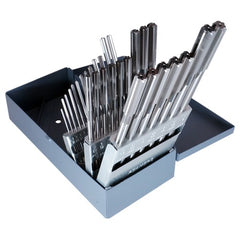 ‎1/16-1/2 STR / RHC HSS Straight Shank Straight Flute Reamer Set - Bright - Exact Tool & Supply